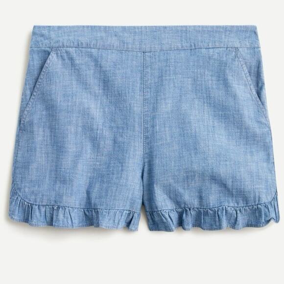 J.Crew Ruffle pull-on short in chambray women’s size XS - Picture 1 of 6